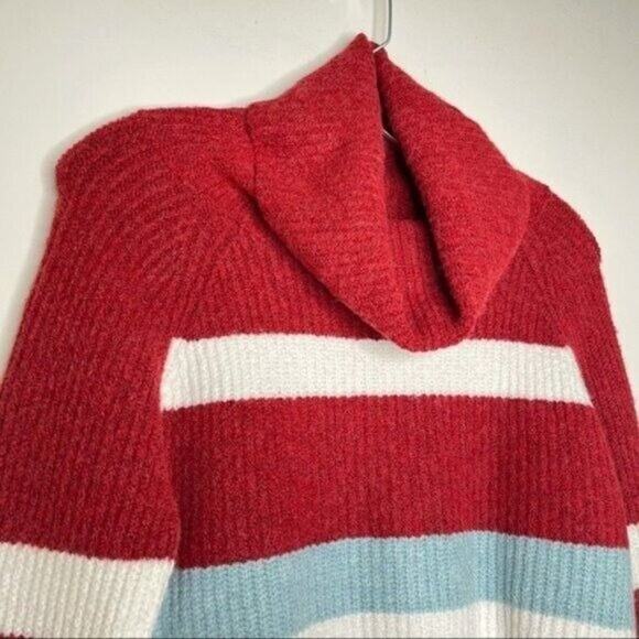 Abound Womens Size S Multicolored Cowl Neck Striped Knit Pullover Sweater - Picture 7 of 12